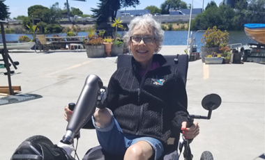 Elderly woman on a wheel chair